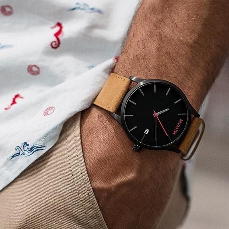 طقم ساعة MVMT انالوج بعقارب جلد طقم ساعة MVMT انالوج بعقارب جلد اكسسوارات